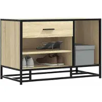 vidaXL Banc à chaussures chêne sonoma bois d'ingénierie et métal