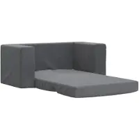 vidaXL Canapé-lit pour enfants 2 places Anthracite Peluche douce