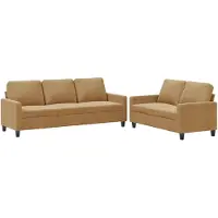vidaXL ensemble de canapés 2 pièces avec coussins Marron Velours