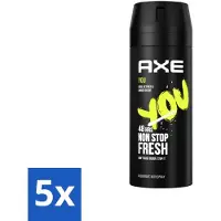 Axe Ax - Déodorant spray pour le corps - 48h Fresh - You - Cool Vetiver & Amber - 150 ml - Pack économique - 5 pièces