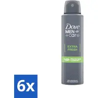 Dove Men+Care – Extra Fresh – Déodorant spray – Antitranspirant – 150 ml - Pack économique - 6 pièces