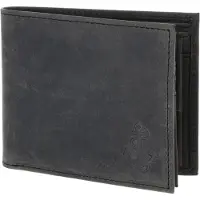 OXMOX Cuir porte-monnaie Leather RFID Protect Querscheinbörse Freedom Anchor Embossed Vintage Black noir