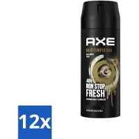 Axe - Déodorant corps en spray - 48h Non Stop Fresh - Gold Temptation - Gold Amber - 150 ml - Pack avantage - 12 pièces