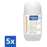 Sanex Advanced – Dermo Repair – Déodorant roll-on – Antisudorifique 24 heures – 0 % d'alcool – 50 ml - Pack économique - 5 pièces