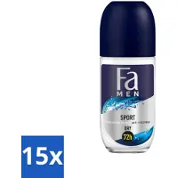 Fa Pflege Fa Men - Sport - Déodorant roll-on - Agrumes et vert - 50 ml - Pack avantage - 15 pièces