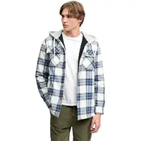 Superdry Homme Surchemise à Capuche Doublée Borg White Taille: Xxl