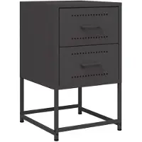vidaXL Tables de chevet 2 pcs noir 36x39x60,5 cm acier