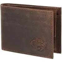 OXMOX Cuir porte-monnaie Leather RFID Protect Pocketbörse Crab 2.0 Embossed Vintage Dark Brown marron foncé