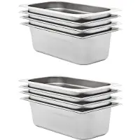 vidaXL Récipients Gastronorm 8 pcs. GN 1/3 100 mm acier inoxydable