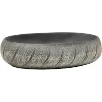 vidaXL Vasque à poser noir et gris ovale 59x40x15 cm Céramique