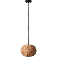 Faro Lampe à suspendre noir/rattan ø250 HAKA 65134-73