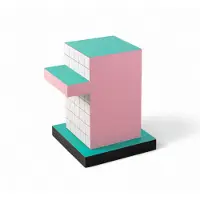 Seletti Table d'appoint Superside à grille rouge
