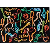 Seletti Tapis rectangulaire à motifs de serpents