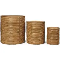 Ferm Living - Column Storage Set of 3 Natural Stained