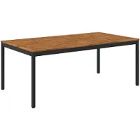 vidaXL Table de jardin, naturelle et noire, 196 x 100,5 x 75 cm