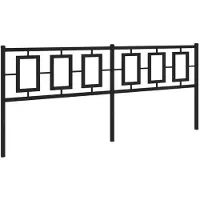 vidaXL Tête de lit de rechange en métal noir 200 cm