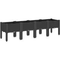 vidaXL Jardinière avec pieds noir 160x40x42 cm PP