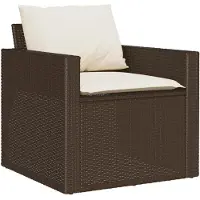 vidaXL Ensemble de salon de jardin 6 pièces avec coussins Marron Poly Rattan