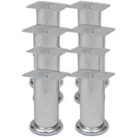 vidaXL Pieds de canapé ronds 8 pcs. Chrome 120 mm