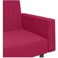 vidaXL Canapé-lit 2 places rouge bordeaux velours