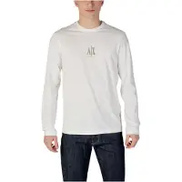 Armani Exchange T-Shirt gris argenté / blanc