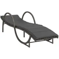 vidaXL Bains de soleil 2 pcs. avec coussins Gris Poly Rattan