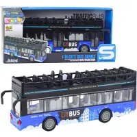 Leantoys Stadtbus Doppeldecker 1:16 Fahrt Licht Sounds Blau