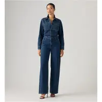 Levi's pour femme. 0088J-0000 Combinaison heritage bleu moyen (L), Casuel, Coton, Denim, Manche longue