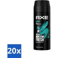 Axe Ax - Déodorant spray pour le corps - 48 heures de fraîcheur - Apollo - Sauge & bois de cèdre - 150 ml - Pack économique - 20 pièces