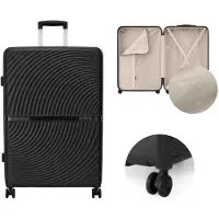 Solier Valise rigide de taille moyenne, 45 litres, pour bagages en soute, avec serrure TSA et 8 roulettes