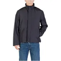 Armani Exchange pour homme. XM001579AF16926UB101 Manteau long avec col montant et fermeture cachée Essential marine (L), Casuel, Polyest