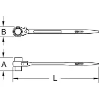 Ks Tools Clé d'échafaudage, réversible, 13x17mm ( 522.1317 )