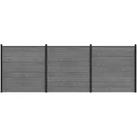 vidaXL : Ensemble de jardin, 526 x 186 cm, en bois composite (WPC) et aluminium, couleur gris