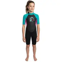 O'Neill Reactor-2 Spring 2 Mm Junior Short Sleeve Back Zip Shorty Bleu 4 Years Fille