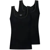 Schiesser Maillot de corps ' Cotton Lace ' noir
