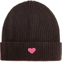 Zwillingsherz Bonnet brun foncé / rose