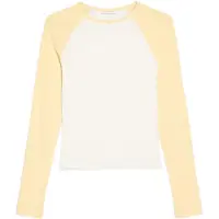 Bershka T-shirt jaune / blanc