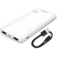 Philips Slim Powerbank mit LED+ Micro-USB Kabel white - Micro (AAA)