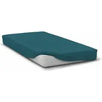 HOME LINGE PASSION Drap Housse - - Hp72117 - Microfibre 82 G - 180 X 200 Cm - Bonnet 30 Cm - Bleu Canard