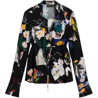 Desigual T-shirt mélange de couleurs / noir