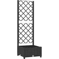 vidaXL Jardinière avec treillis Noir 40x40x121,5 cm PP