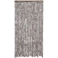 vidaXL Rideau anti-mouches brun et blanc 100x230 cm chenille