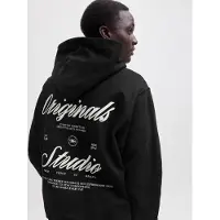Jack & Jones Norrebro Typo Back Hoodie Noir S Homme