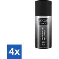 Vogue Men - Mystic Black - Déodorant Spray - Antiperspirant - 150 ml - pack économique - 4 pièces