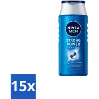 Nivea 15 x Shampoo MEN Strong Power - 250 ml - Pack économique - 15 pièces