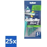 Gillette Blue II - Plus Slalom - Rasoir jetable - 5 lames - Pack économique - 25 pièces