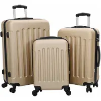 vidaXL , valise, 3 pièces, champagne, 50 x 31 x 78 cm, plastique ABS