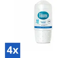 Odorex - Déodorant à bille - Marine Fresh - Protection rafraîchissante - 50 ml - Pack avantage - 4 pièces