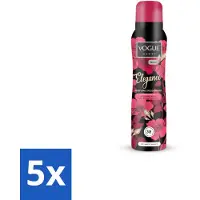 Vogue 5 déodorants parfumés Elegance pour femmes - 150 ml - Pack avantageux - 5 pièces