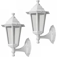 Rabalux 2 appliques murales pour l'extérieur, indice de protection IP43, culot E27, puissance maximale 60W, couleur blanche, modèle Velence